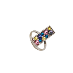 "Финиан" кольцо в родиевом покрытии из коллекции "Kaleidoscope" от Jenavi