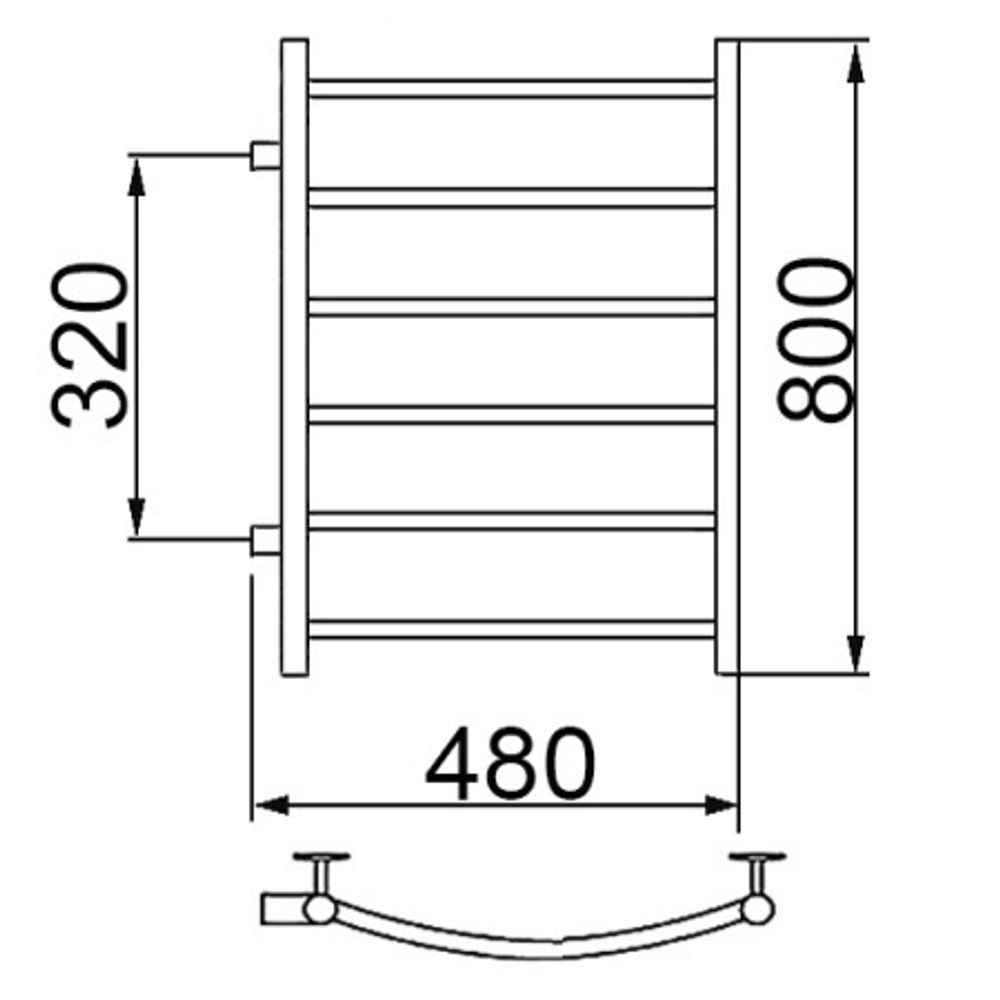 Полотенцесушитель Ника ARC ЛД 80/40 бок. подкл. 32 см