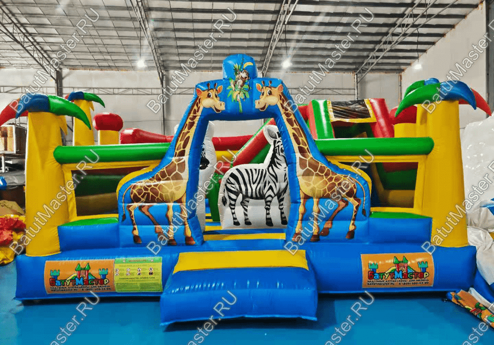 Коммерческий надувной батут "Животные в джунглях " 5*5*2,7м