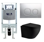 Унитаз с инсталляцией WeltWasser AMBERG 497 ST + MERZBACH 043 MT-BL + AMBERG RD-CR
