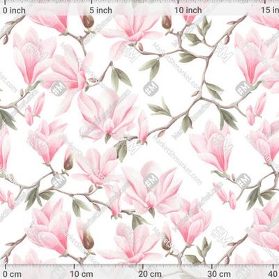 Акварельная магнолия на белом фоне. by PaLy  400 DPI