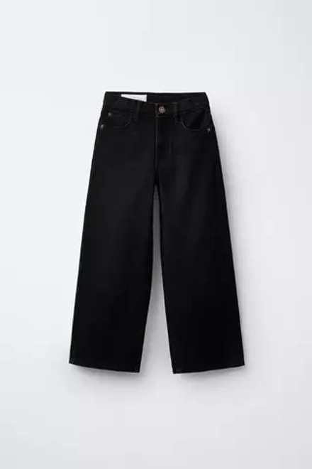 ZARA ДЖИНСЫ WIDE LEG, ЧЕРНЫЙ