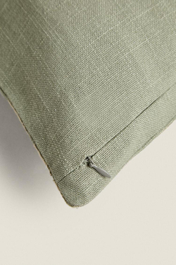 ZARA HOME ЧЕХОЛ ДЛЯ ДЕКОРАТИВНОЙ ПОДУШКИ С КОНТРАСТНОЙ ЖАККАРДОВОЙ ВЫШИВКОЙ, СВЕТЛО-ЗЕЛЕНЫЙ