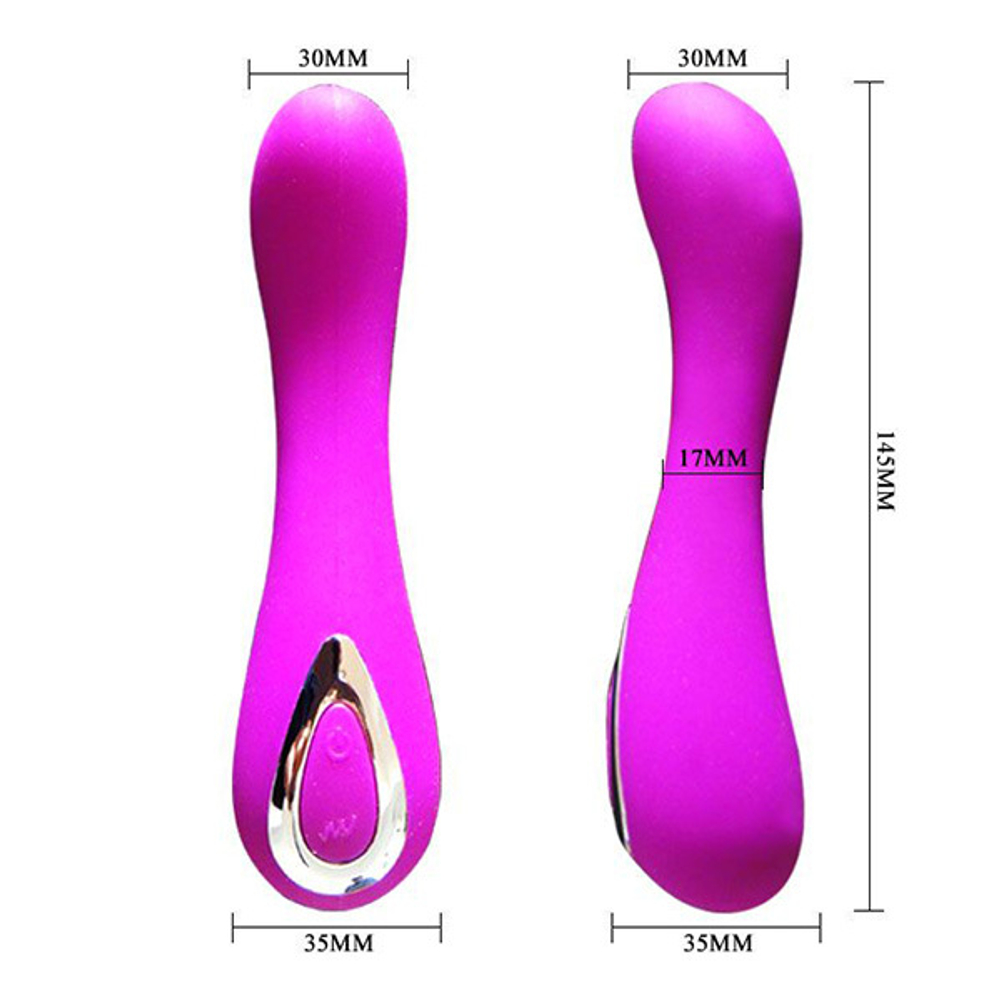 Перезаряжаемый вибромассажер 14,5см с 10 функциями вибрации Pretty Love Rush BI-014106