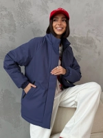 Куртка весенняя удлиненная с капюшоном