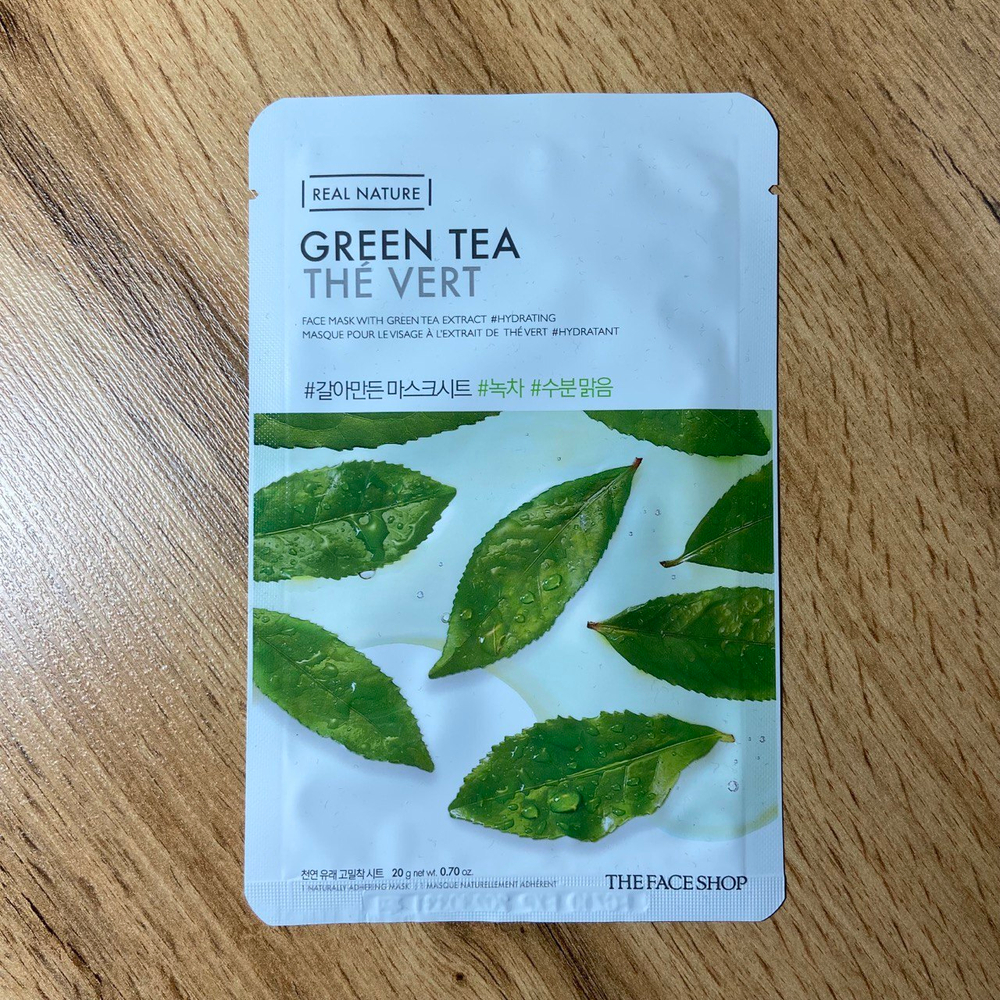 Маска для лица The Face Shop Real Nature Green Tea тканевая Зеленый чай 20 г