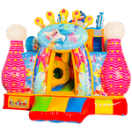 Коммерческий надувной батут с горкой «В гостях у моря», 8*4*5 м