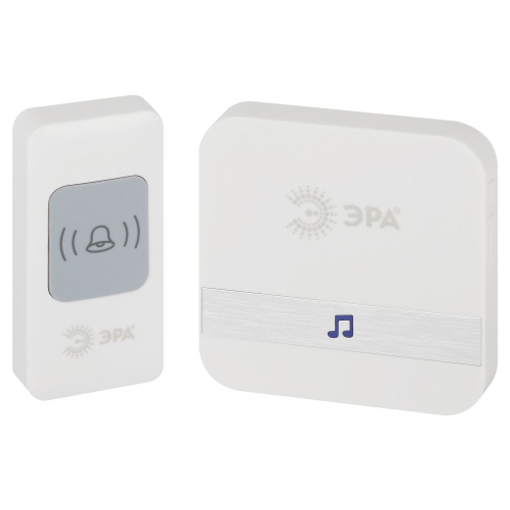 Звонок дверной ЭРА C95 беспроводной, от сети, белый, 52 мелодии | Электрозвонки беспроводные