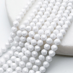 Фианит "матовый" (кубический цирконий), цвет белый, размер около 4 мм, цена за отрезок 18 см (1/2 нити)