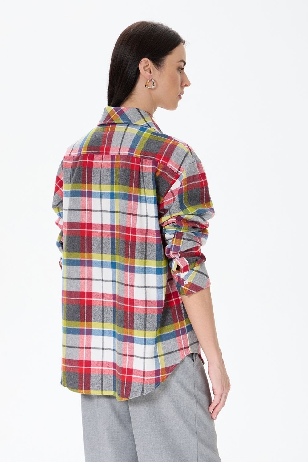 Рубашка Хельсинки белая клетка фланель