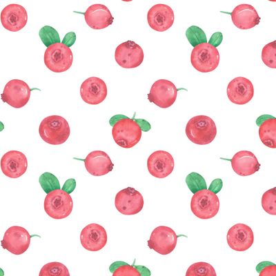Клюква. Красные ягоды принт. Ягодный орнамент