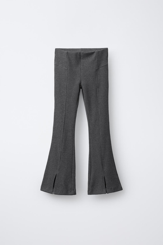 ZARA ЛЕГИНСЫ В РУБЧИК FLARE ОДНОТОННЫЕ, СЕРЫЙ МЕЛАНЖ