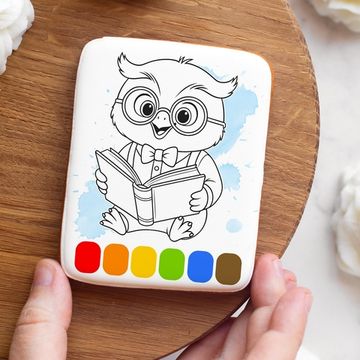 Пряник раскраска "Умная совушка" на 1 сентября