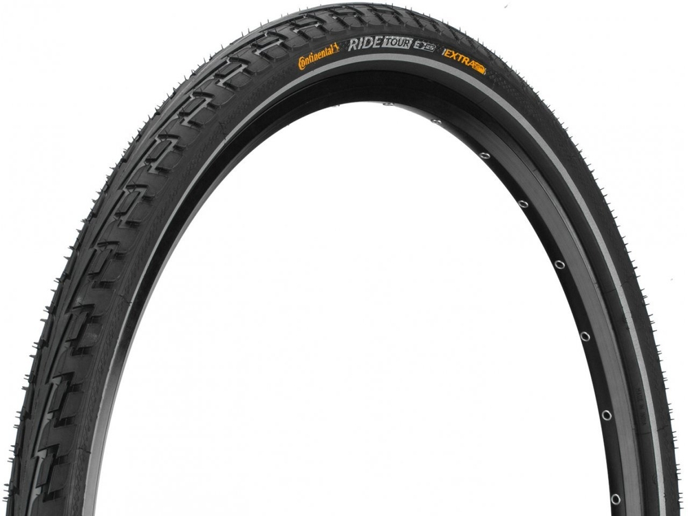 Покрышка. 28"/700x32C/28x1 1/4x1 3/4 02-0101154 (32-622) RIDE Tour, Extra Puncture Belt E-25 черн светоотр-ая полоса CONTINENTAL