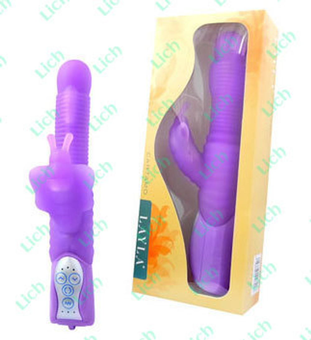 Сиреневый ротатор со стимуляцией клитора и 3 вибромоторами Layla Cartamo