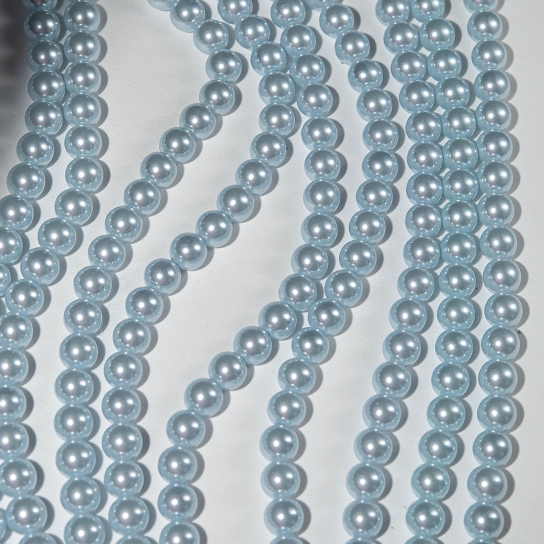 Хрустальный жемчуг, оттенок "Нежно-голубой", шар 8мм, улучшенное покрытие