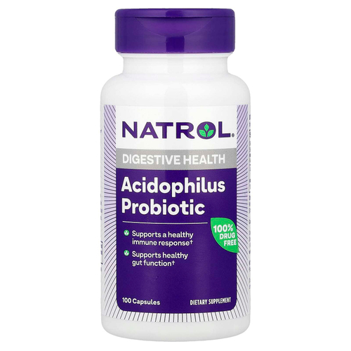Natrol, пробиотик с ацидофильными бактериями, 1 млрд, 100 капсул