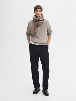 Massimo Dutti Вязаный свитер с воротником-поло, норка