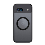 Чехол с Магсейф для Google Pixel 8a прозрачный матовый с черным бортом WLONS