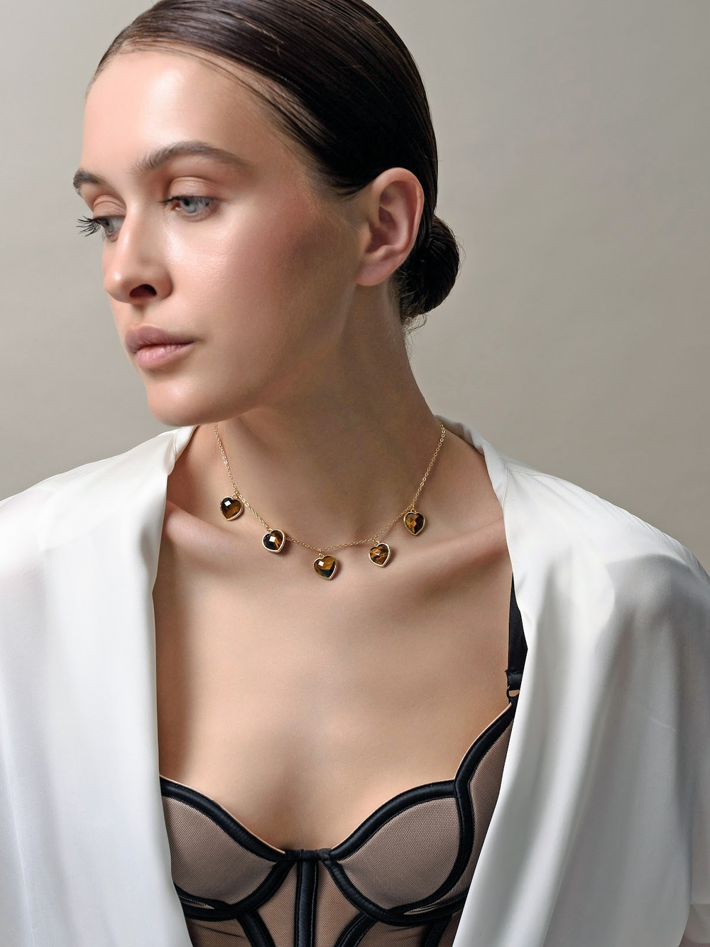 Чокер "Amour" с тигровым глазом Gold