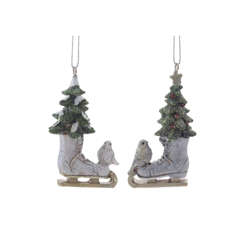 Елочное украшение «Конек с елкой и птичкой