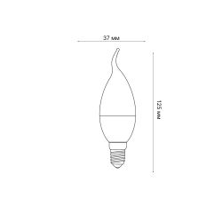 LED-CW37-6W-3000K-E14-FR-SLS Лампа светодиодная. Форма свеча на ветру. матовая. Теплый белый свет 3000K. ТМ Volpe