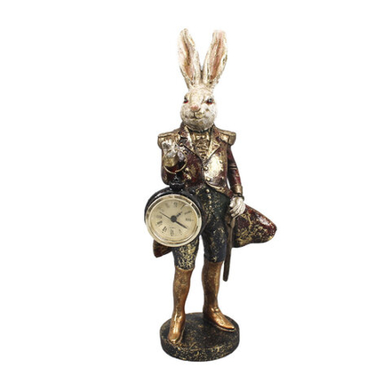 GAEM Фигурка декоративная "Кролик" с часами (LR44x1), L13,5 W11 H30,5 см