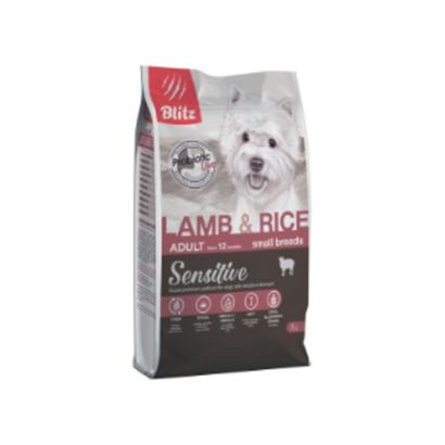Сухой полнорационный корм Blitz Sensitive Lamb & Rice Adult Dog Small Breeds с ягнёнком для собак мелких пород 7 кг