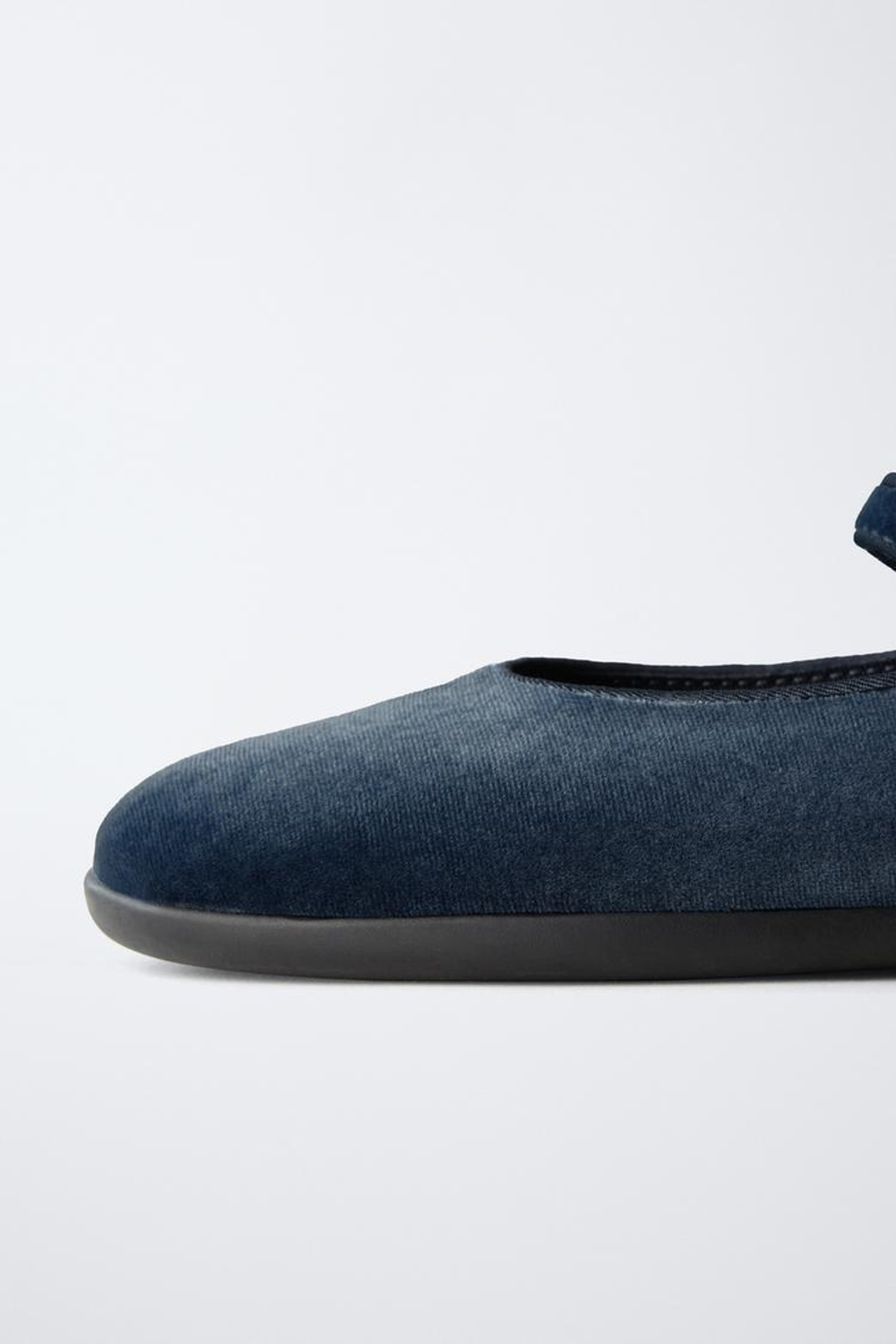 ZARA БАРХАТНЫЕ БАЛЕТКИ, СИНИЙ