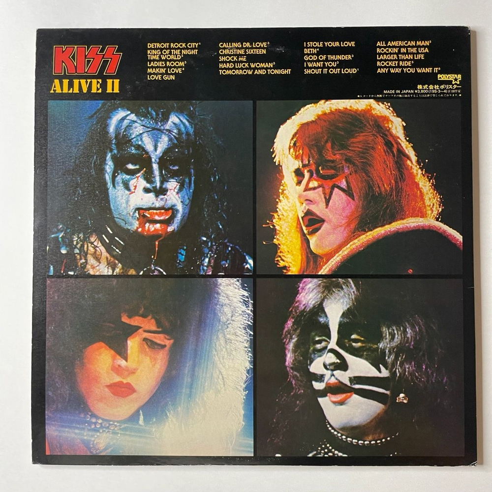 Винтажная виниловая пластинка LP Kiss Alive II (Japan 1980) (Obi) Detroit Rock City