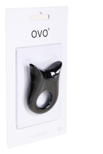 Черное эрекционное кольцо на пенис OVO с вибрацией (Цвет: черный)