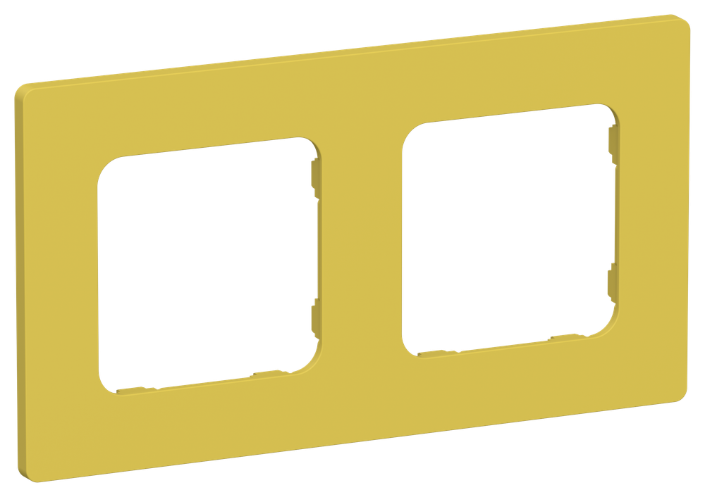 FLITE Рамка 2-местная РУ-2-К-ФлЖК желтый карри IEK