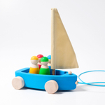 Деревянная каталка "Большая лодка и 4 морячка"