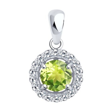 Подвеска из серебра с хризолитом