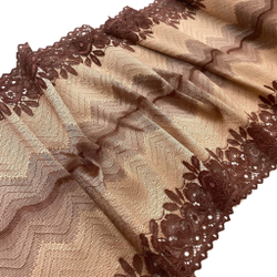 Кружево эластичное бежево-коричневое 23 см