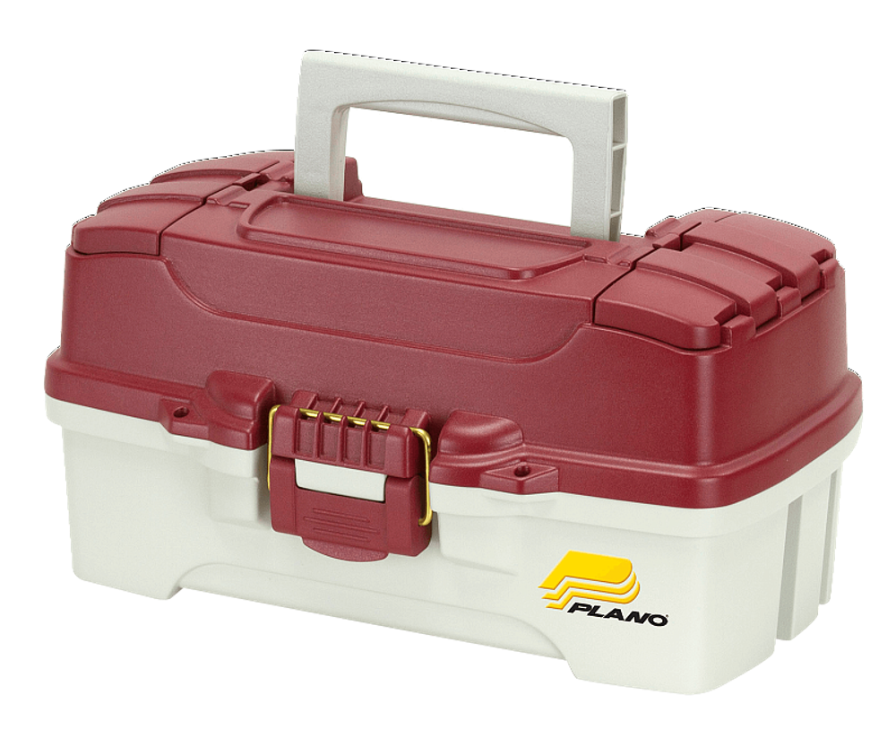 Ящик Plano для приманок и аксессуаров с 1-уровневой системой хранения, 2 отделения на крышке, красный/белый