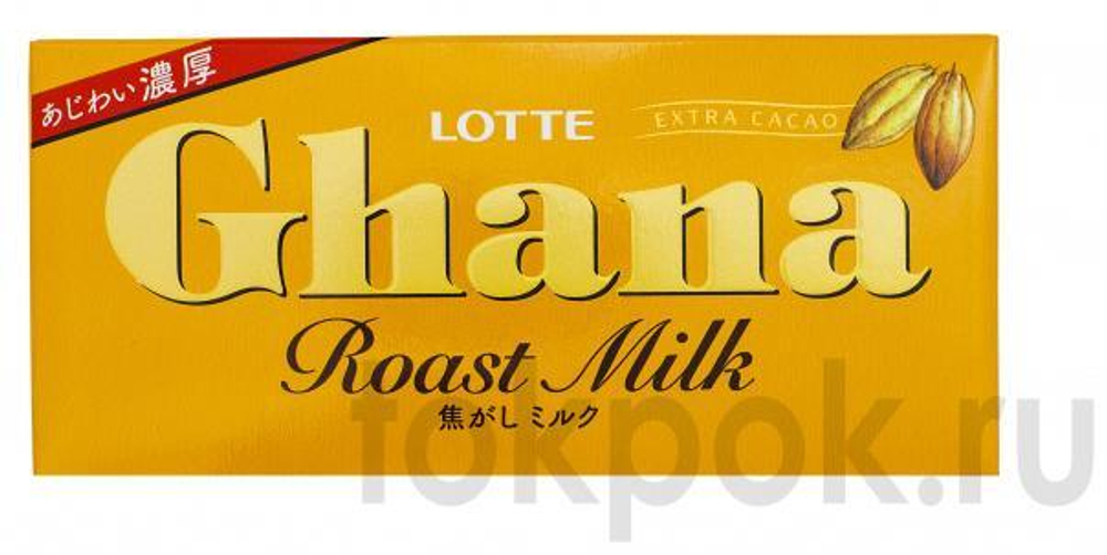 Шоколад топленое молоко Гана Lotte Ghana, 50 гр