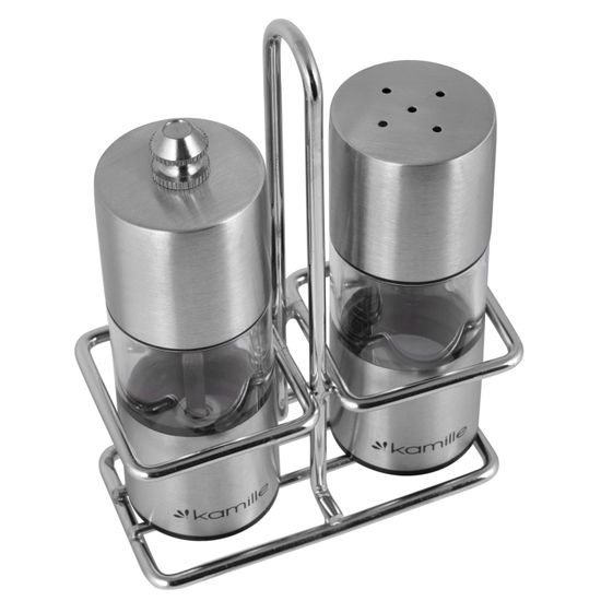 Набор для специй мельница и солонка на подставке Kamille КМ-7052