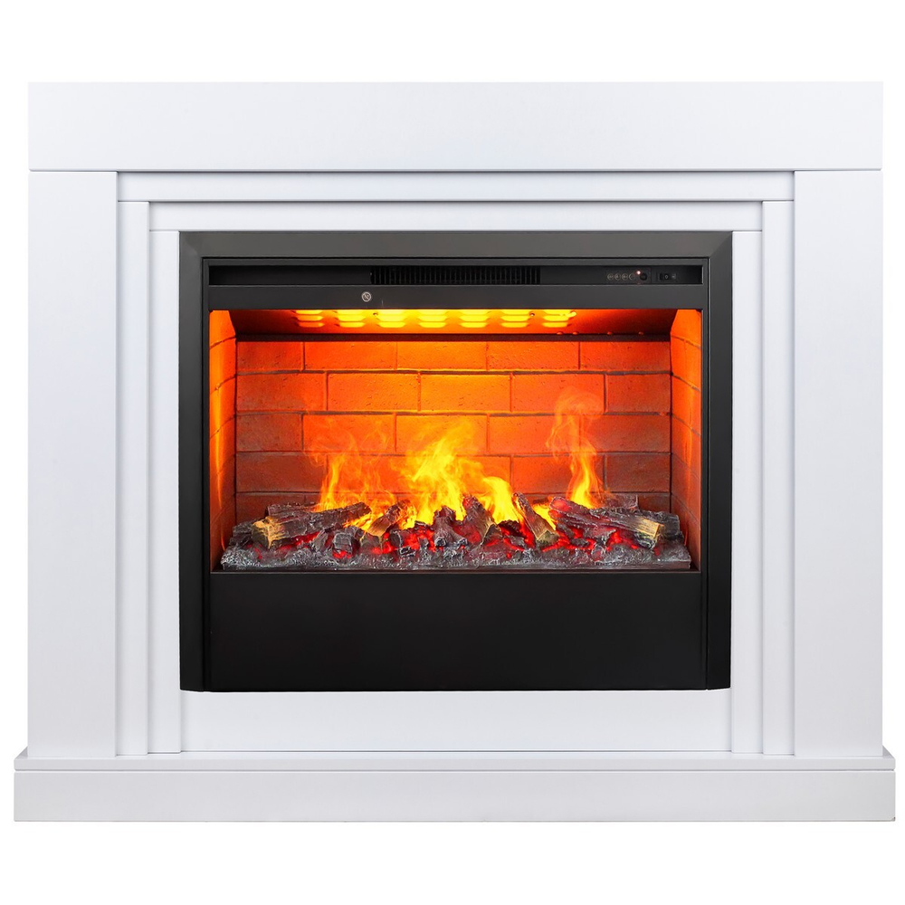 Электрокамин RealFlame Stanley 26 WT белый с очагом 3D Helios 26