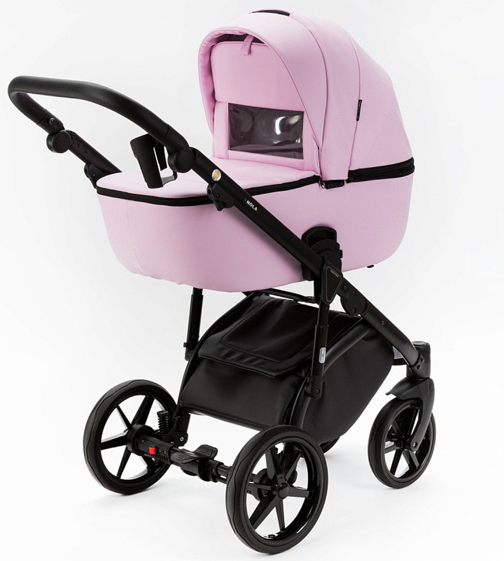 Детская коляска Adamex Nola Deluxe 3 в 1 N-SA16 (РОЗОВ. ЗЕФИР КОЖА)