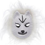 Маска «Белый лис» с мехом