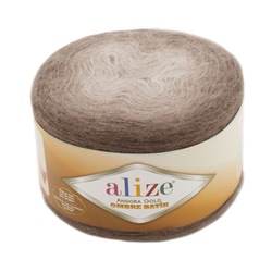 Ангора голд омбре батик (Angora gold ombre batik) пряжа Alize 20% шерсть 80%акрил 4х150г/825м 8103 коричневый