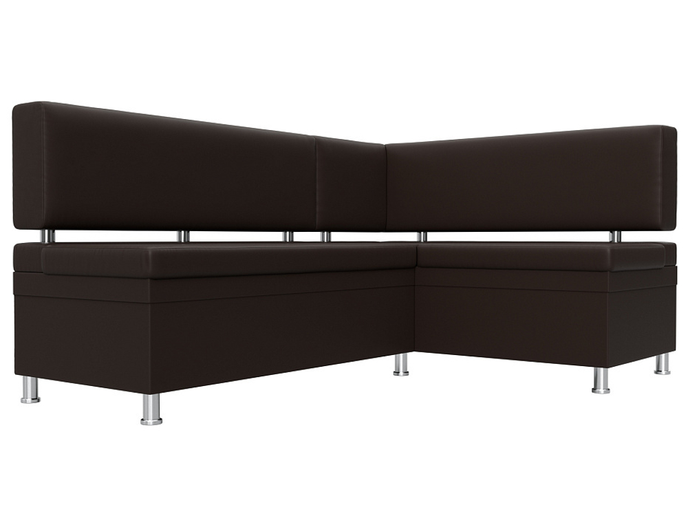 Диван кухонный угловой Стайл правый угол, Коричневый, Экокожа, 114528