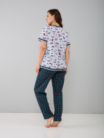 Пижама с брюками КБ-161/собачки-зелклетка