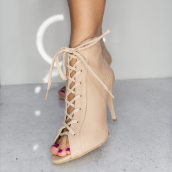 Бежевые хилсы с молнией