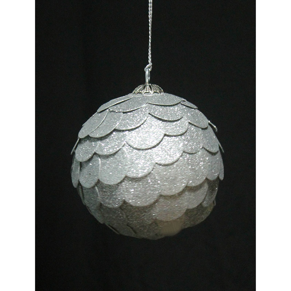 Шар новогодний декоративный paper ball, серебрянный