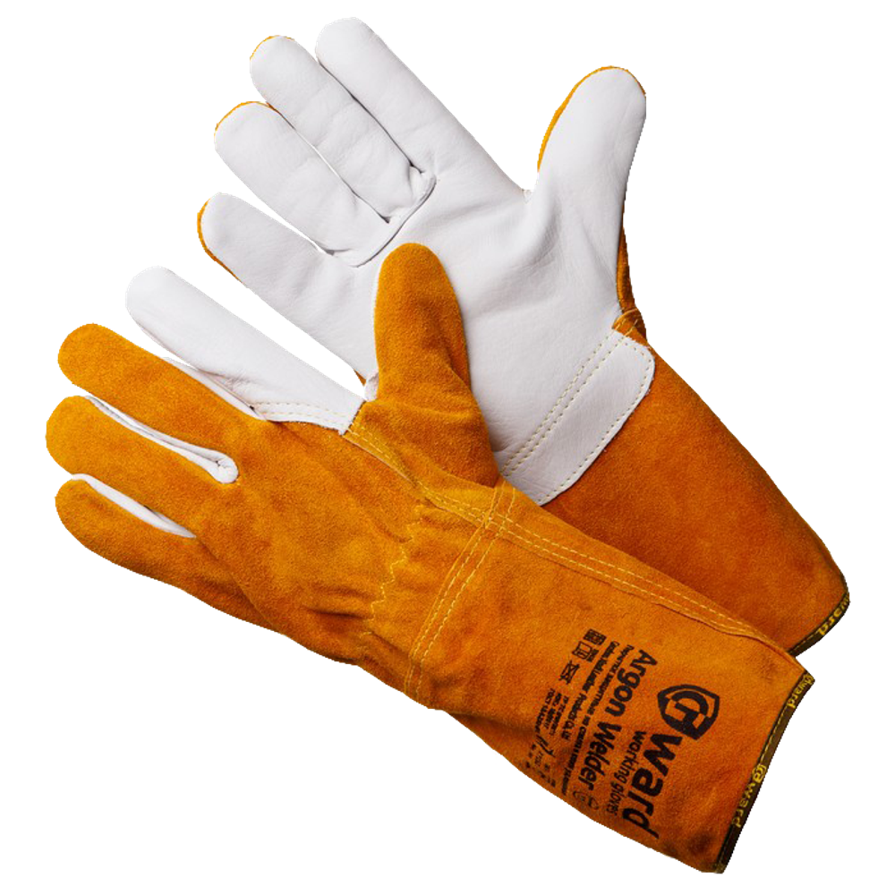Краги спилковые GWARD Argon Welder (оранжево-белые)