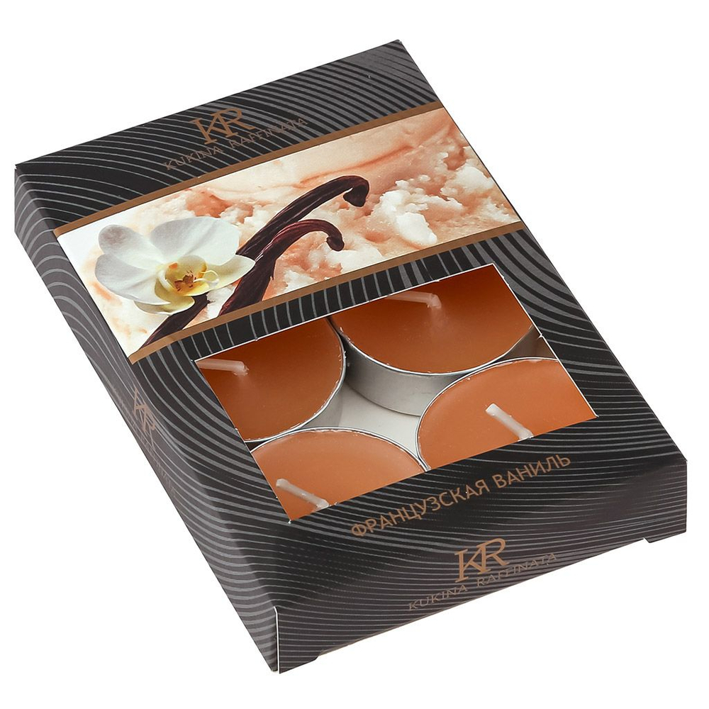 Свеча ароматическая чайная малая 6шт Французская ваниль