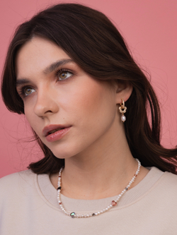 Ожерелье Сердца Сваровски из жемчуга