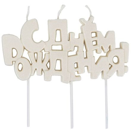 Табличка с буквами "С Днём Рождения" белый перламутр